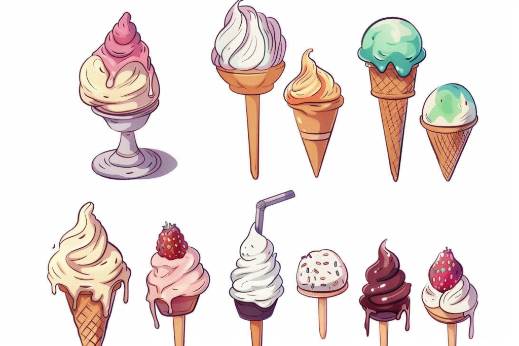 冰淇淋雪糕食品插画绘画