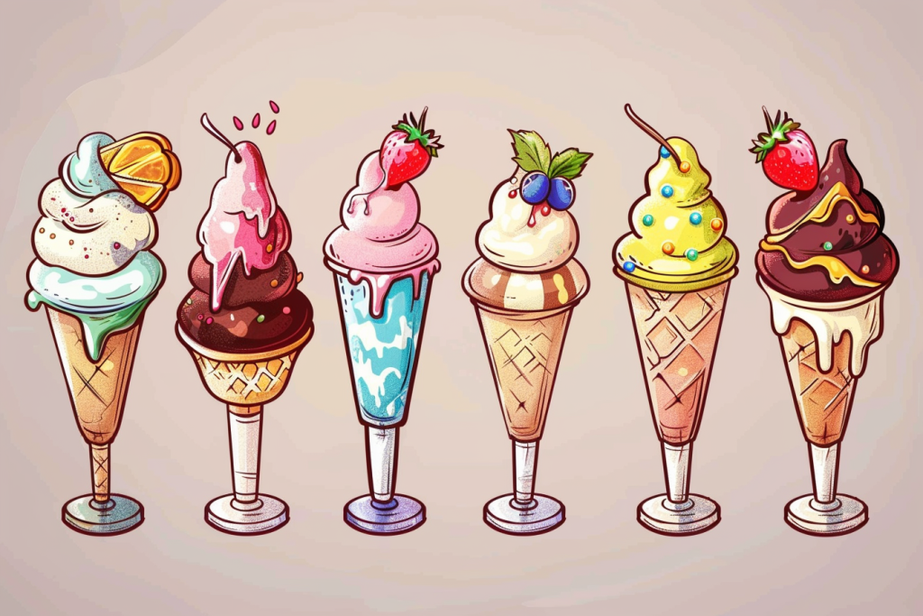 冰淇淋雪糕食品插画绘画