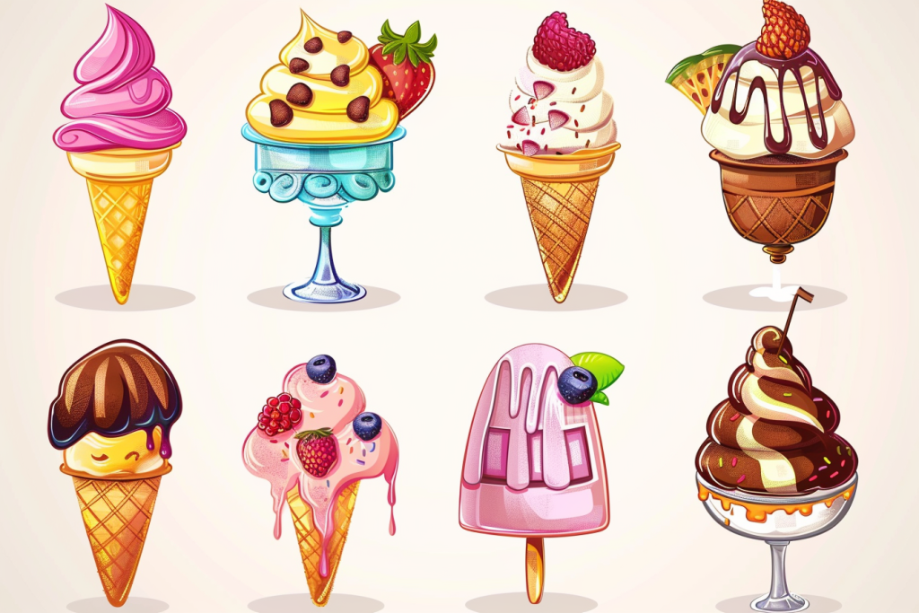 冰淇淋雪糕食品插画绘画