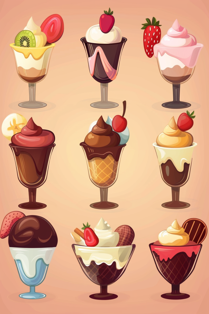 盛夏冰淇淋食品插画绘画