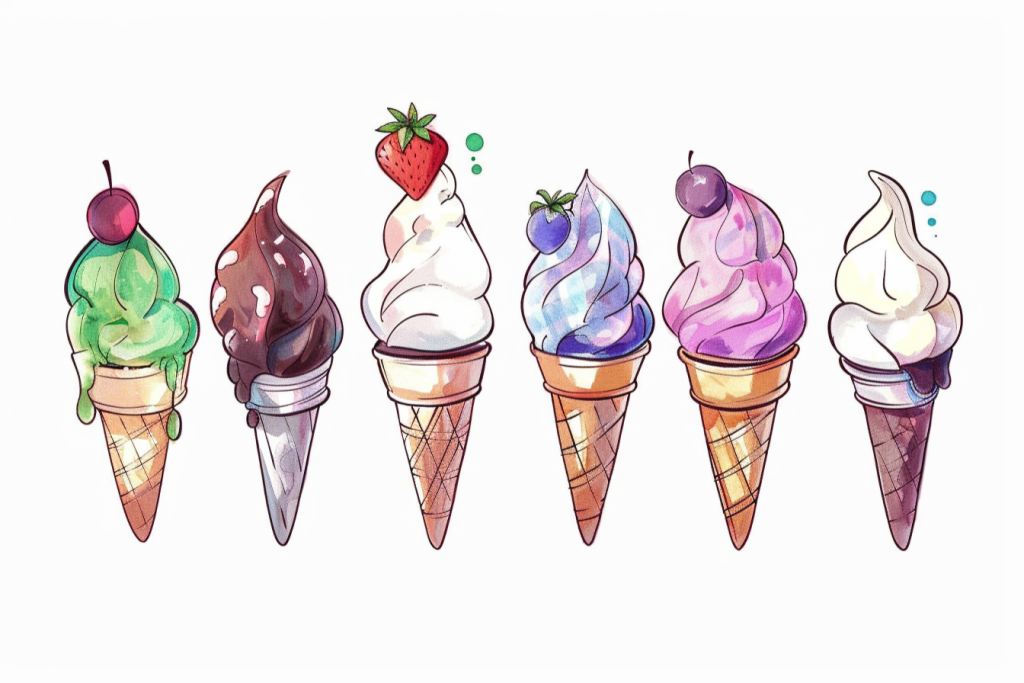 冰淇淋食品插画绘画