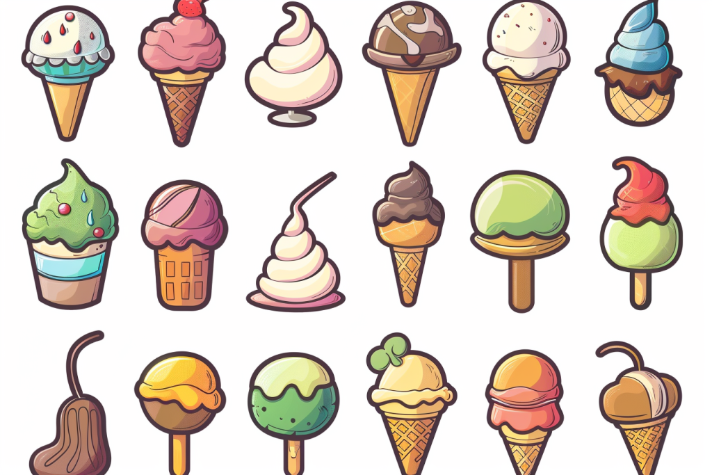 美味冰淇淋食品插画绘画