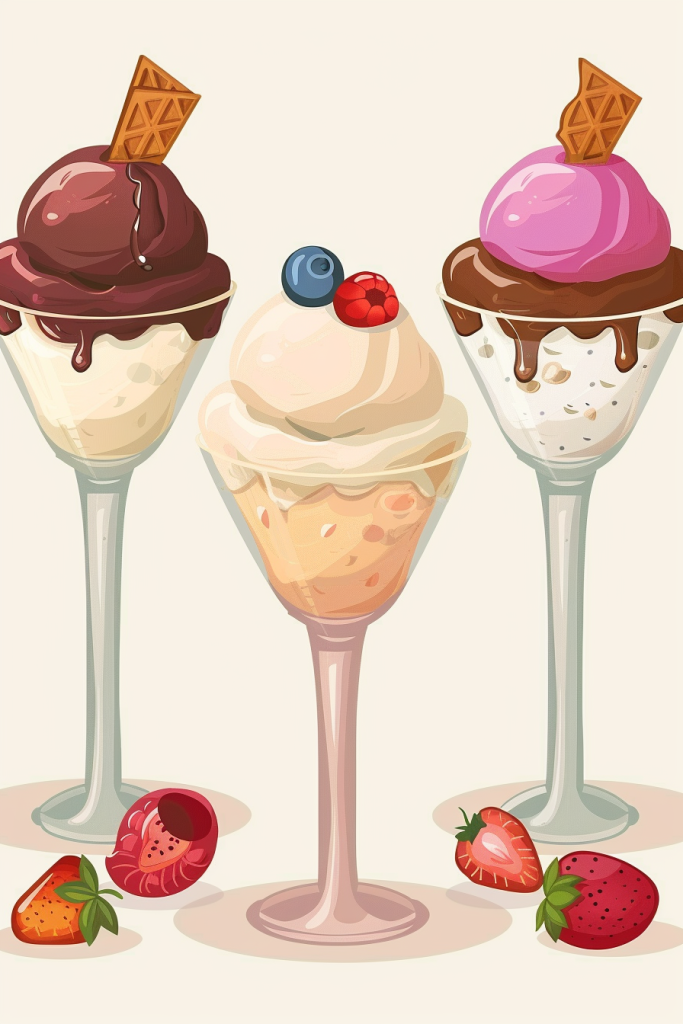 冰淇淋贴图食品插画绘画