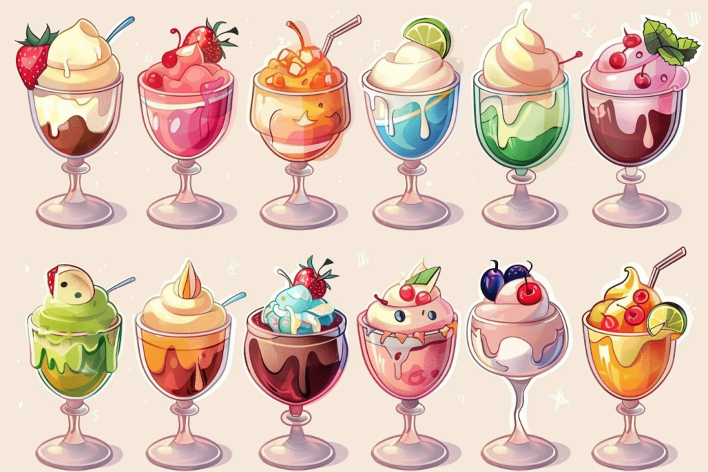 冰淇淋贴图食品插画绘画