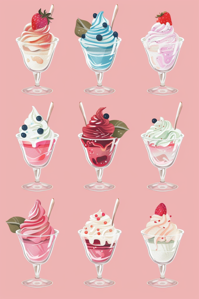 果酱冰淇淋食品插画绘画