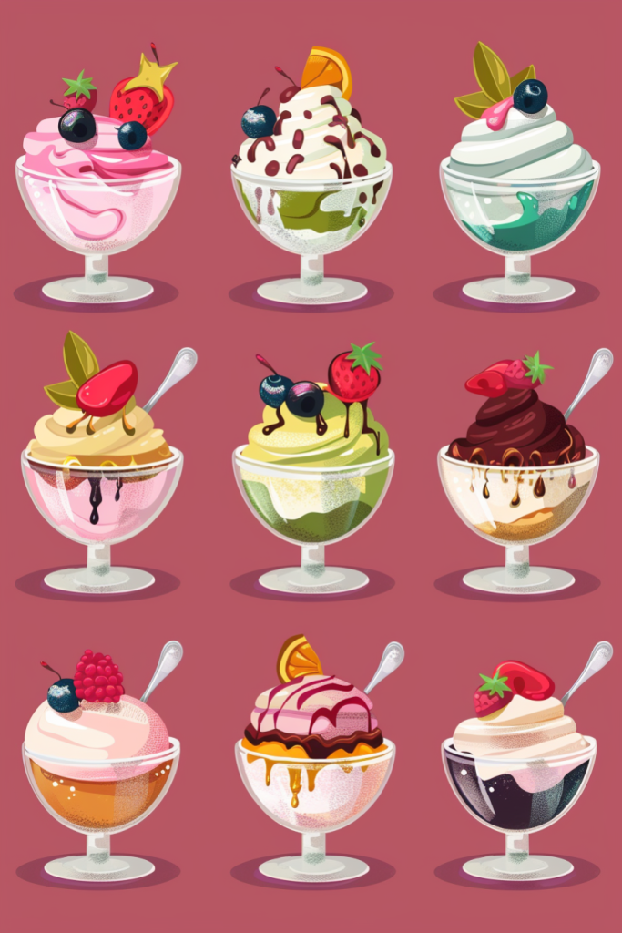 果酱冰淇淋食品插画绘画