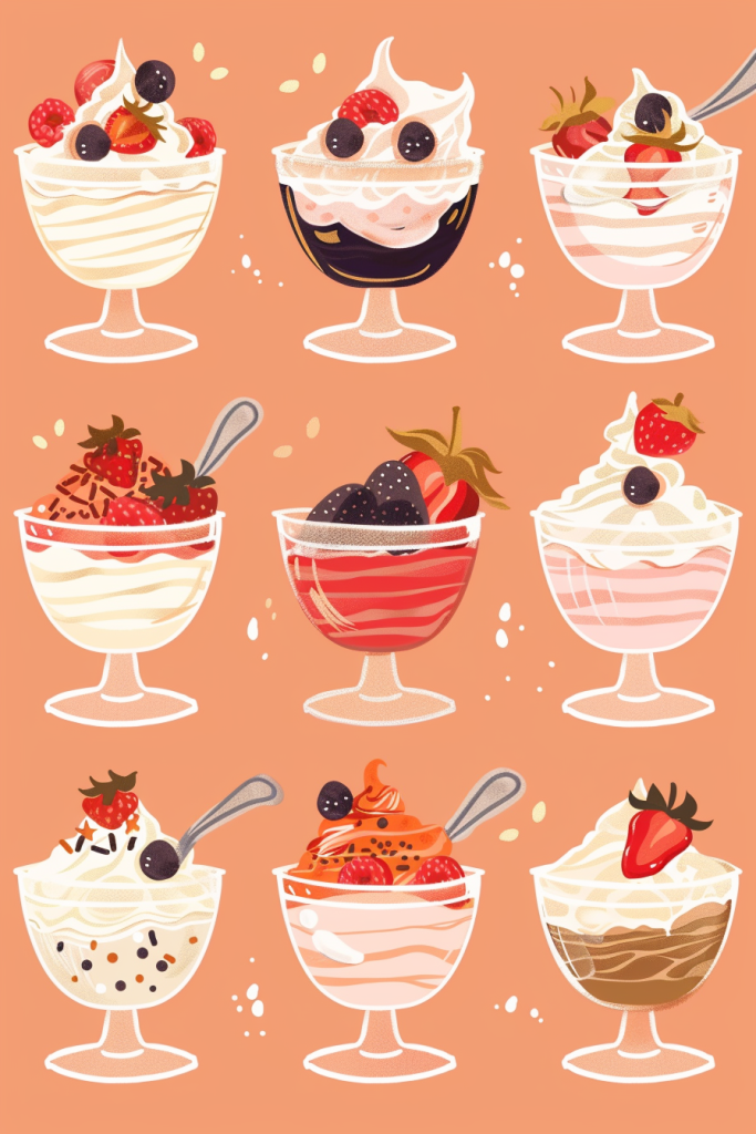 果酱冰淇淋食品插画绘画