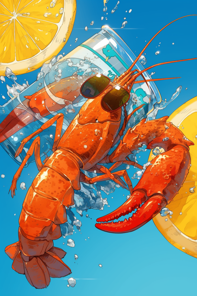 龙虾壁纸餐饮美食插画