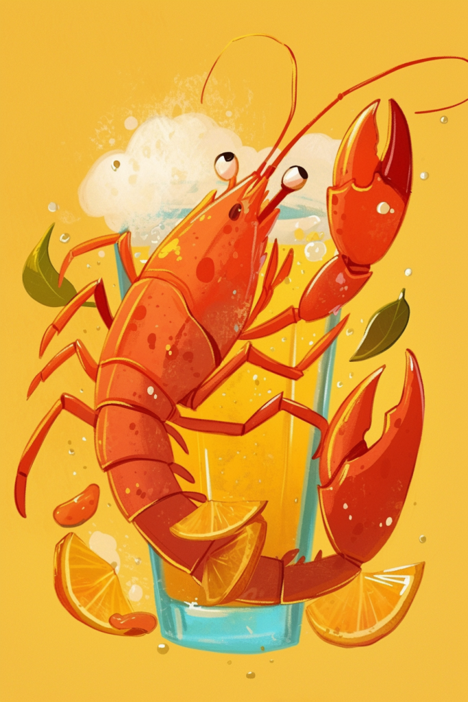 龙虾餐饮美食插画
