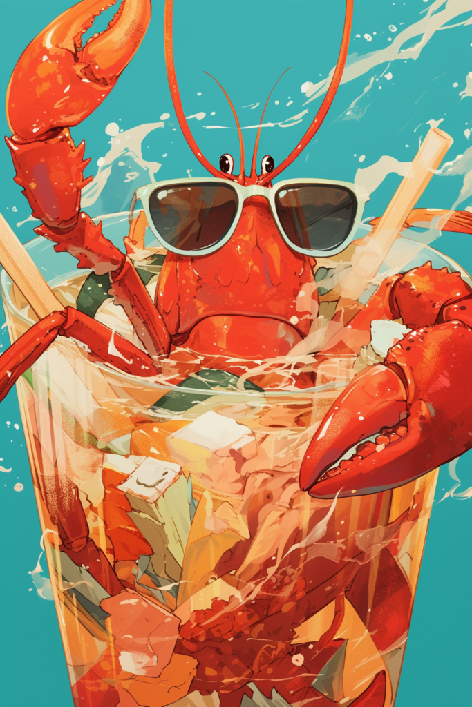 龙虾创作餐饮美食插画