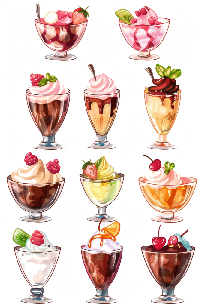 美味冰淇淋插画素材