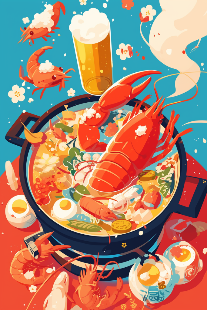 海鲜锅中龙虾盛宴