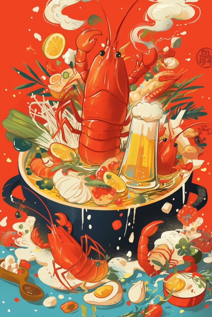海鲜盛宴大龙虾
