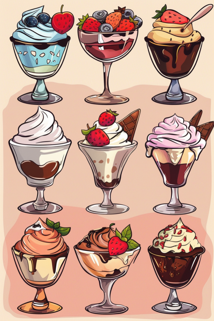 冰淇淋图案食品插画绘画