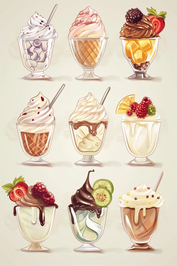 夏日冰淇淋食品插画绘画