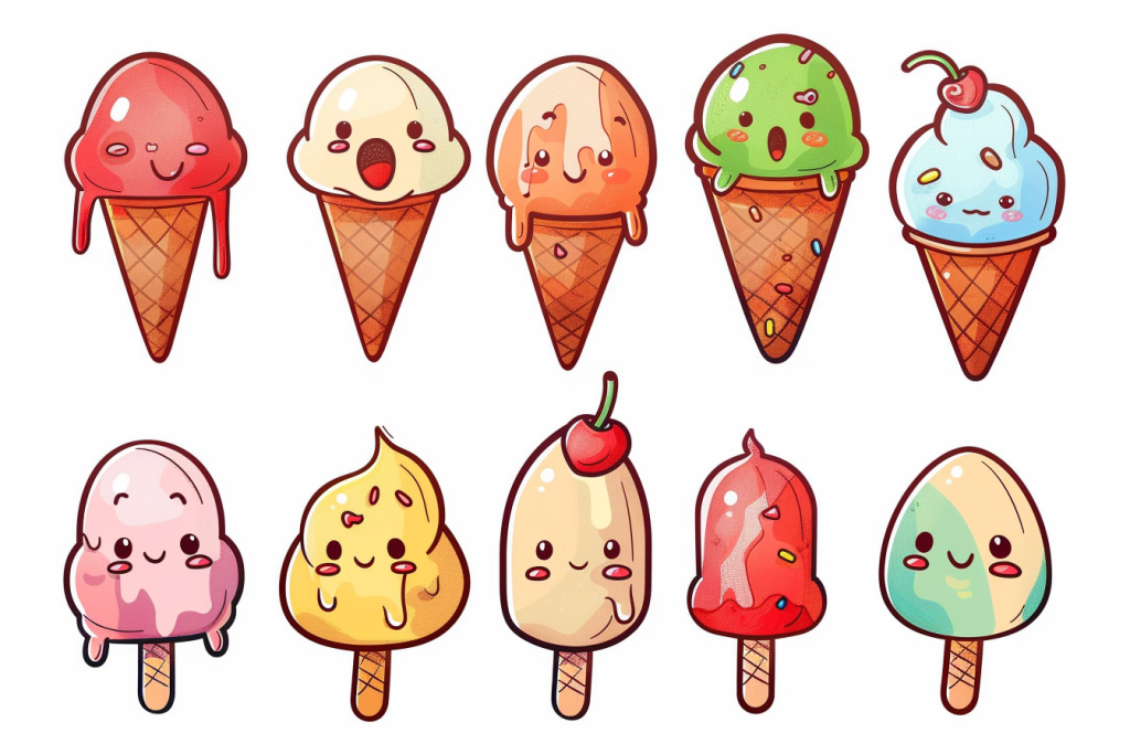 夏日冰淇淋食品插画绘画