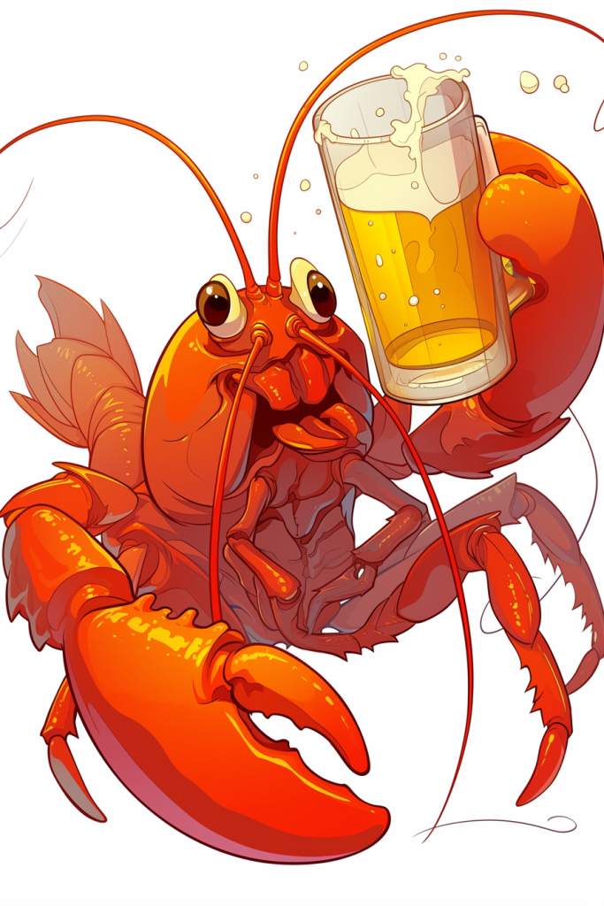 龙虾啤酒节插画绘画