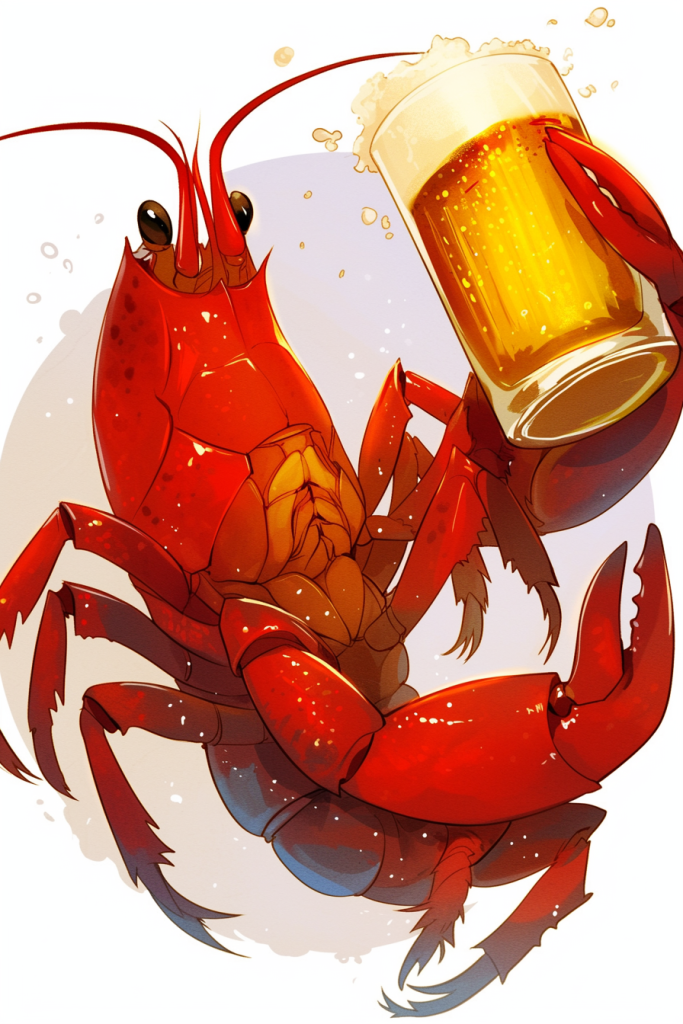 龙虾小吃插画绘画