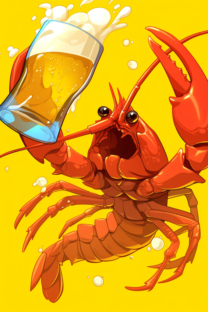 龙虾小吃插画绘画
