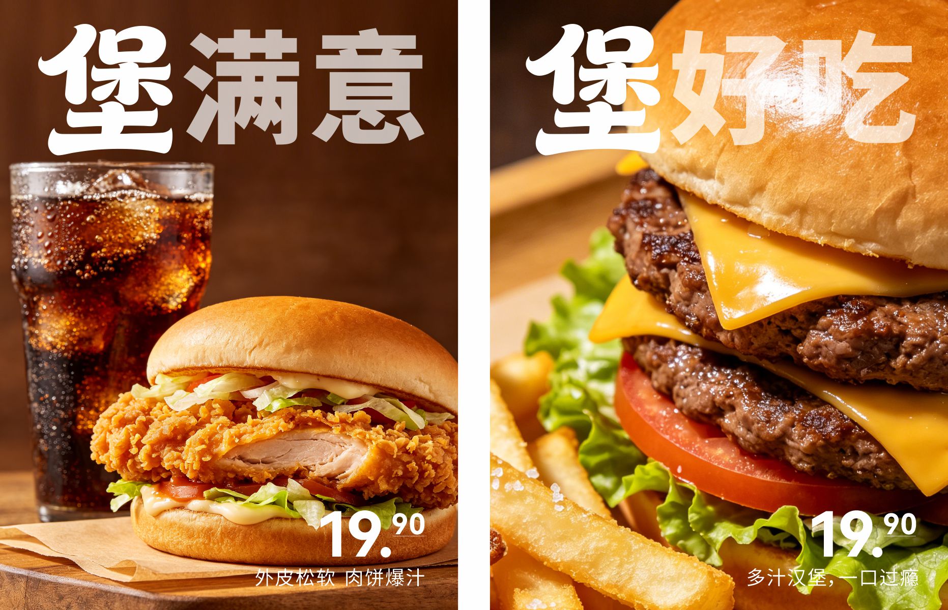 美味诱人汉堡快餐海报