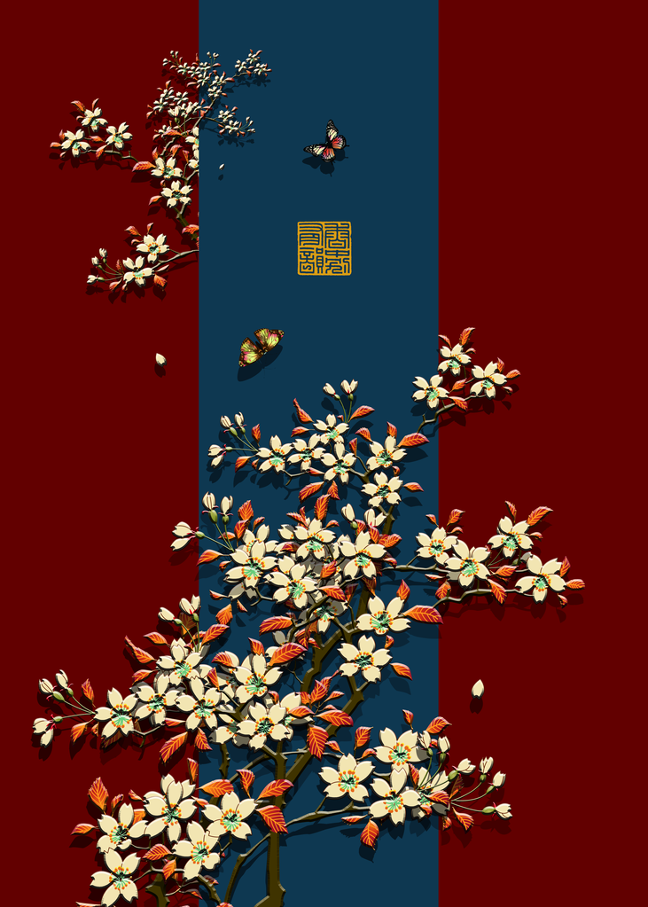 中国风国风中式海报背景素材