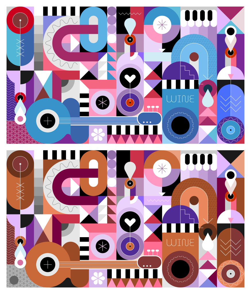 矢量水彩抽象插画