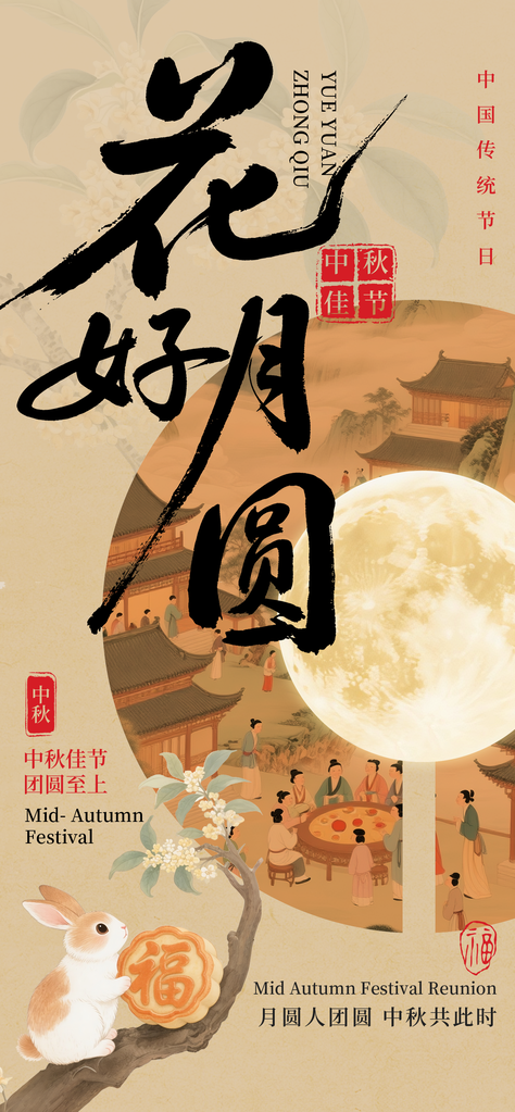 中秋中秋节秋季节日海报设计