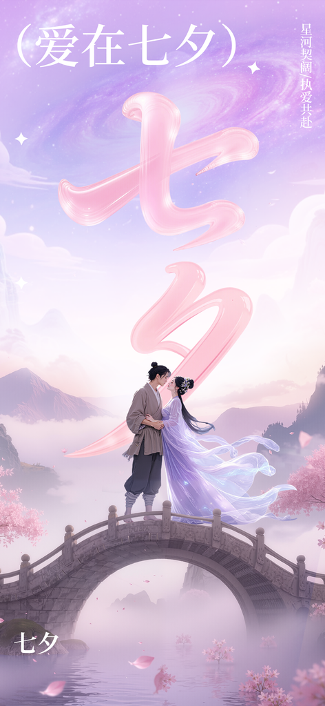 七夕情人节节日海报