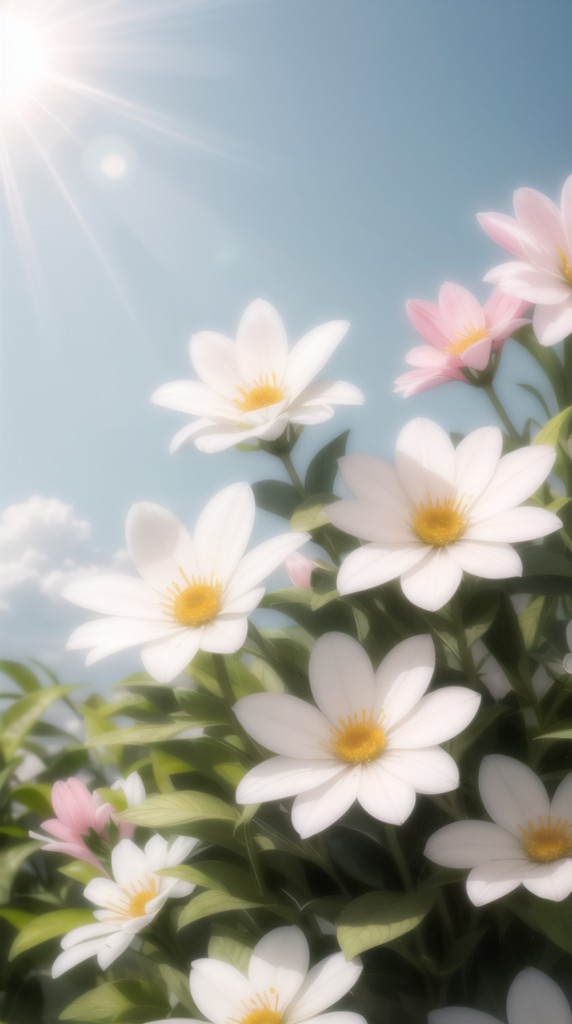 治愈系花丛绿植背景图清新治愈