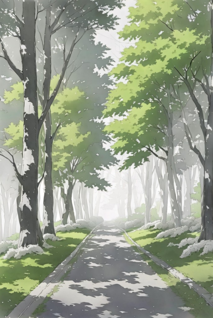 日系动漫街道风景场景插画