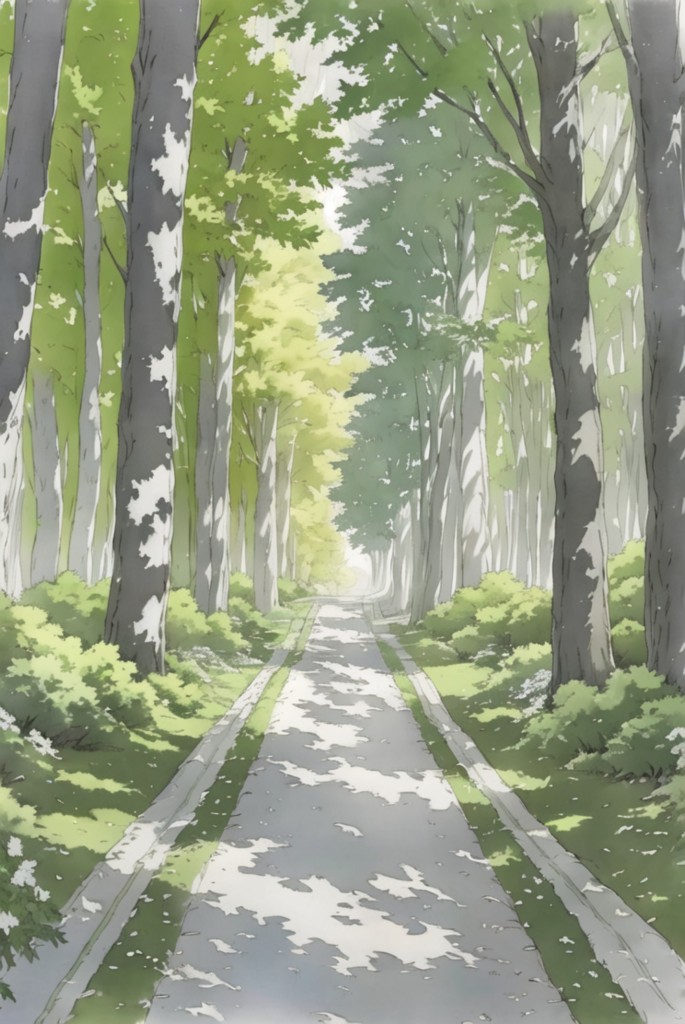 日系动漫街道风景场景插画治愈场景