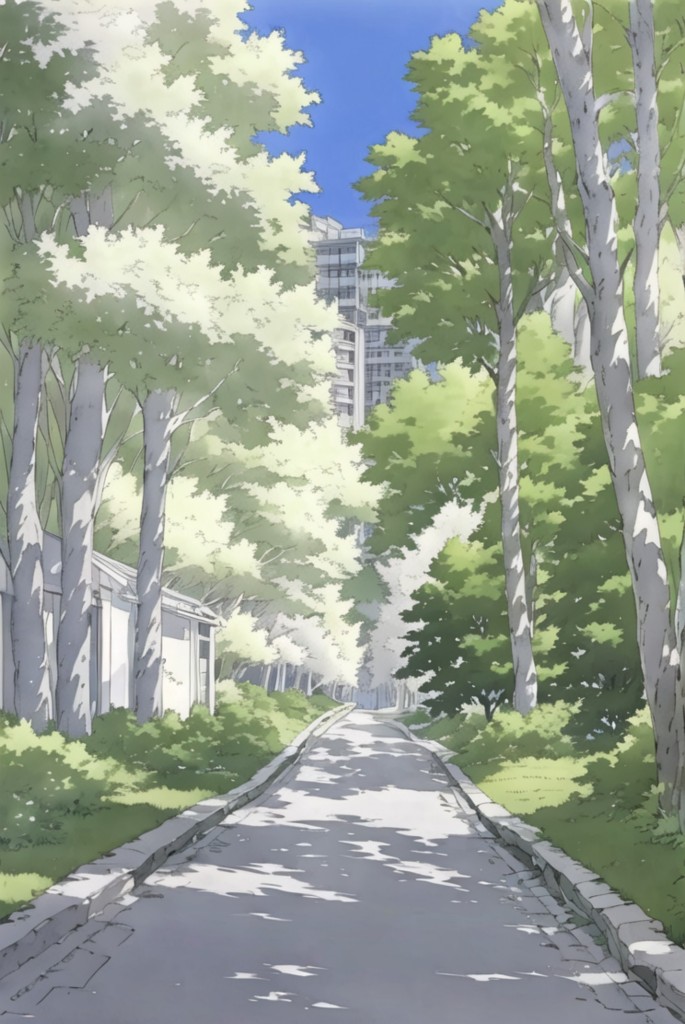 日系动漫街道风景场景插画