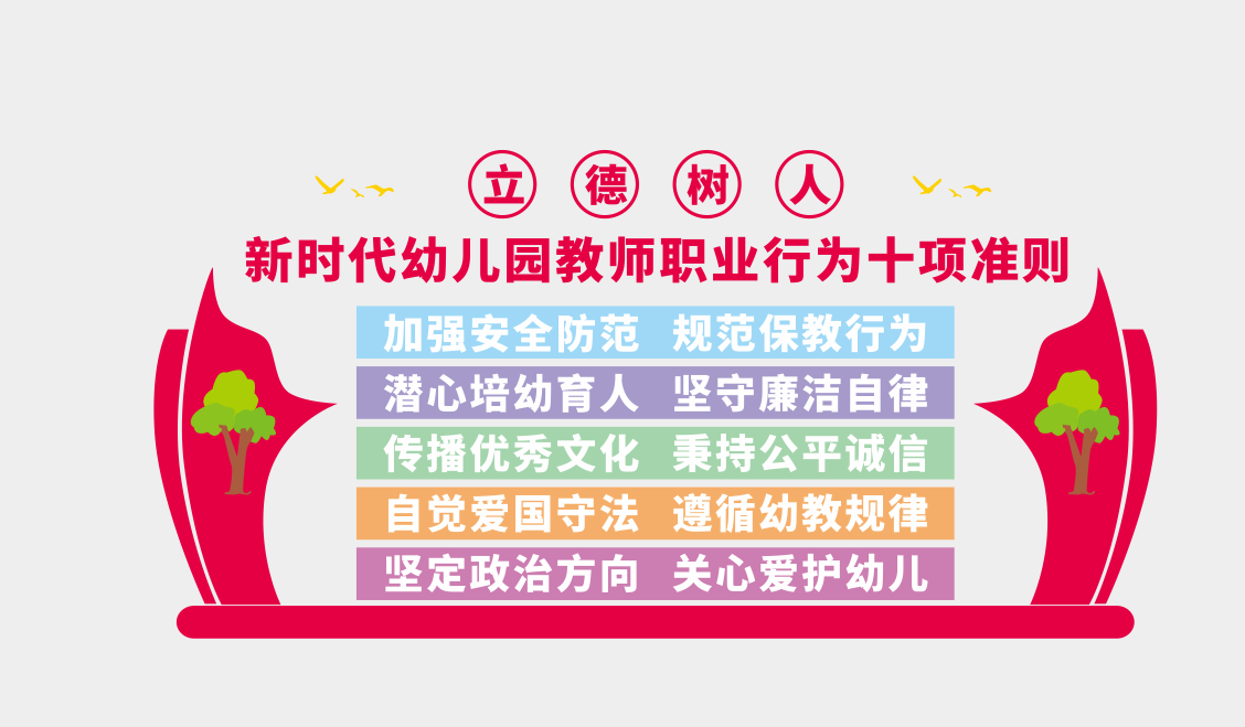 教师职业行为十项准则校园文化墙