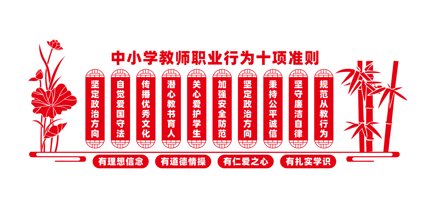 教师职业行为十项准则校园文化墙