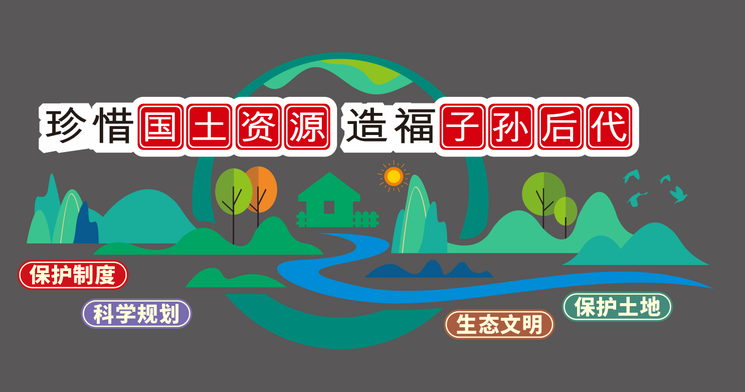 珍惜国土资源国土资源局文化墙设计
