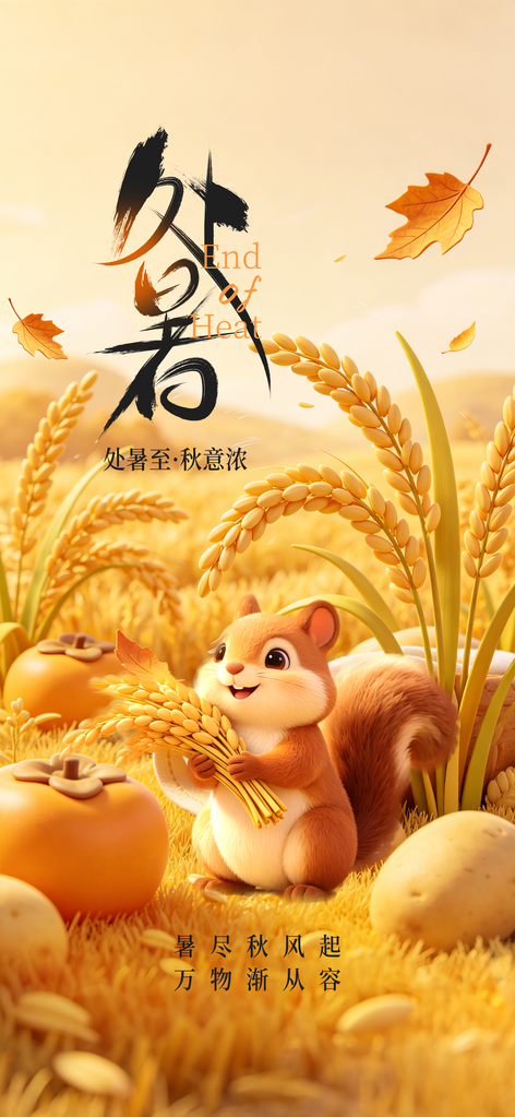 处暑节气活动简约海报