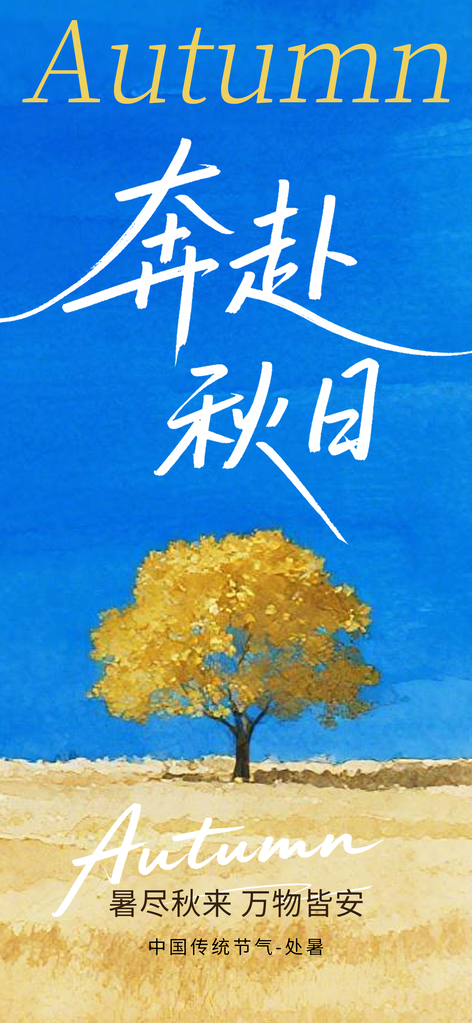 处暑节气活动简约海报