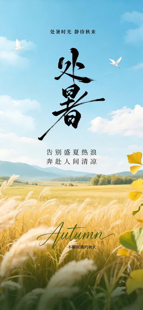 处暑日常节气海报