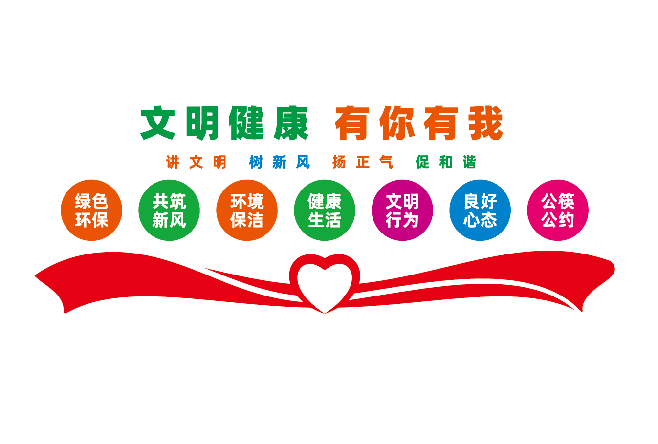 文明健康有你有我宣传文化墙