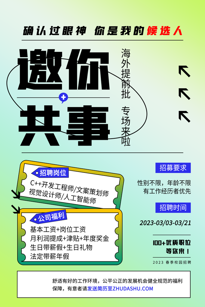 招聘人才海报展板