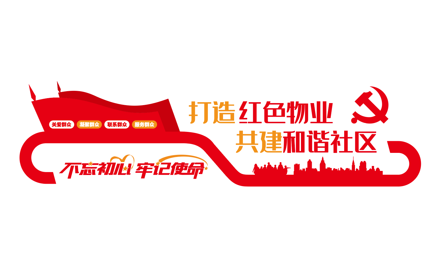 打造红色物业共建和谐社区文化墙