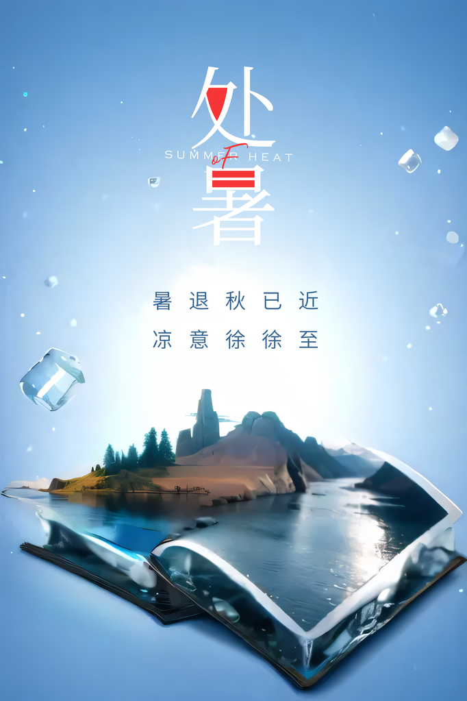 处暑国风复古简约海报
