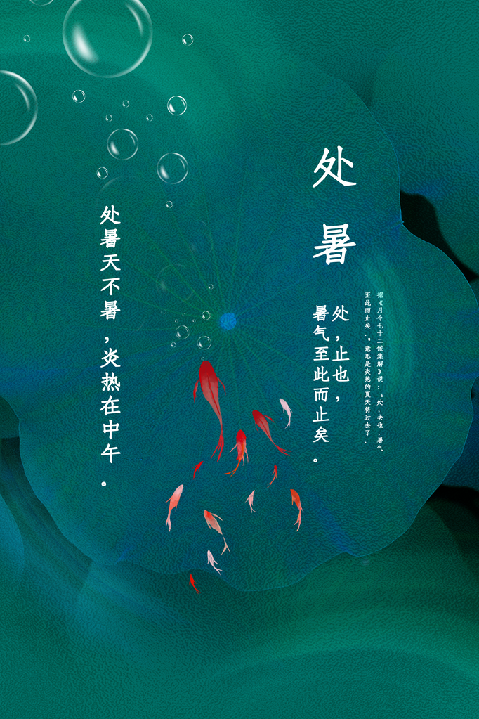 处暑节气传统简约海报