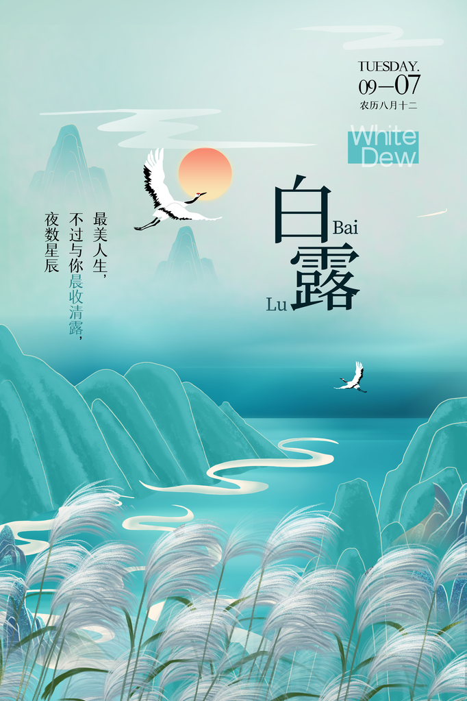 白露节气海报设计素材