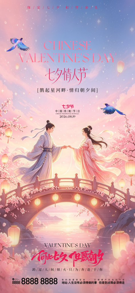 七夕情人节创意祝福单图