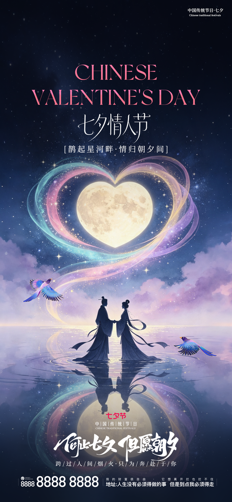 七夕情人节创意祝福单图