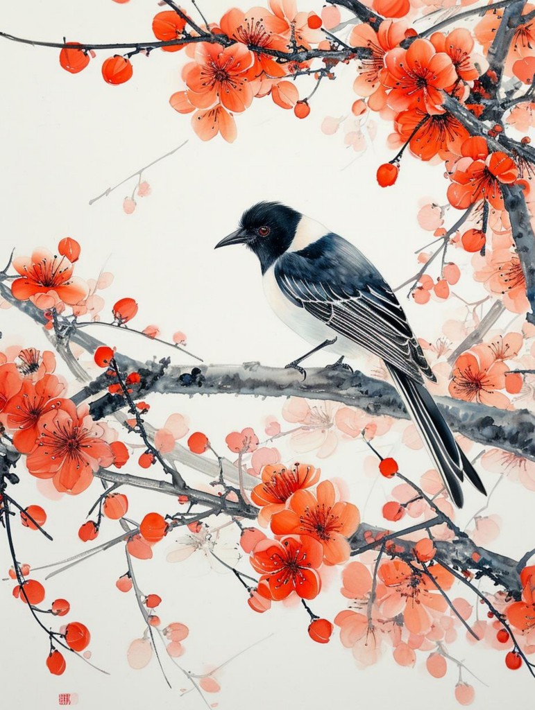 中式写意花鸟装饰画