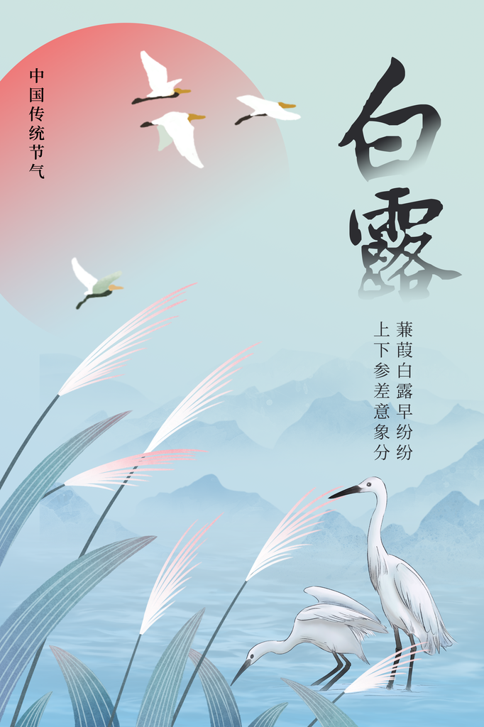白露复古国风活动海报