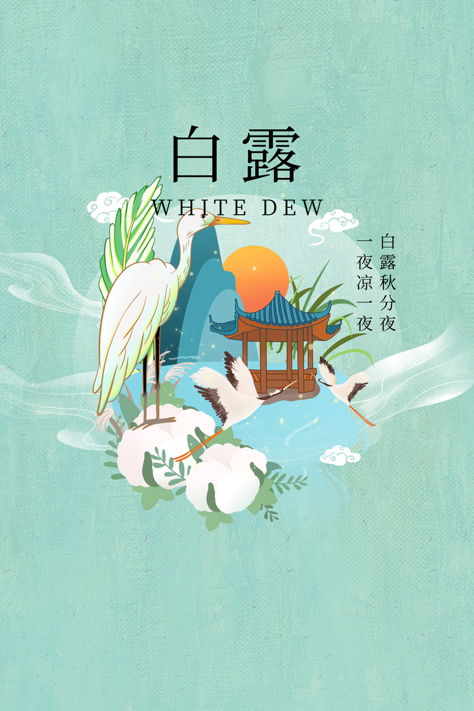 白露节气日常活动宣传海报