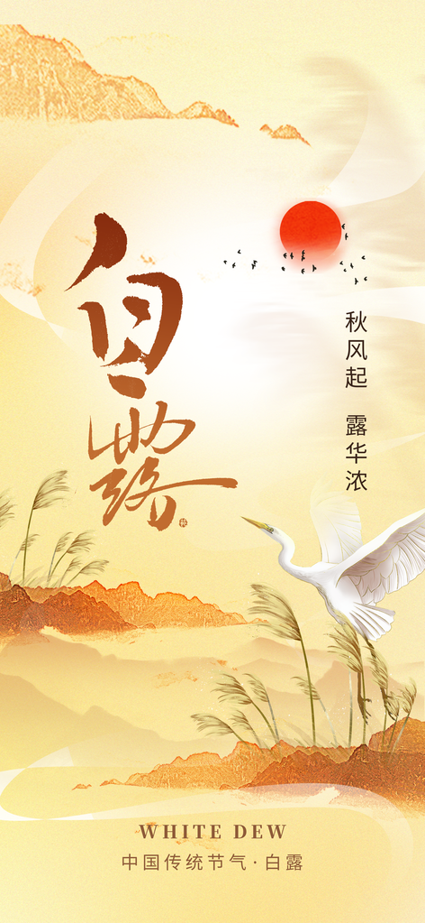 白露节气秋季秋天日常海报